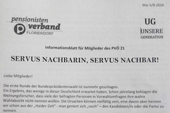Schreiben Pensionistenverband Floridsdorf 