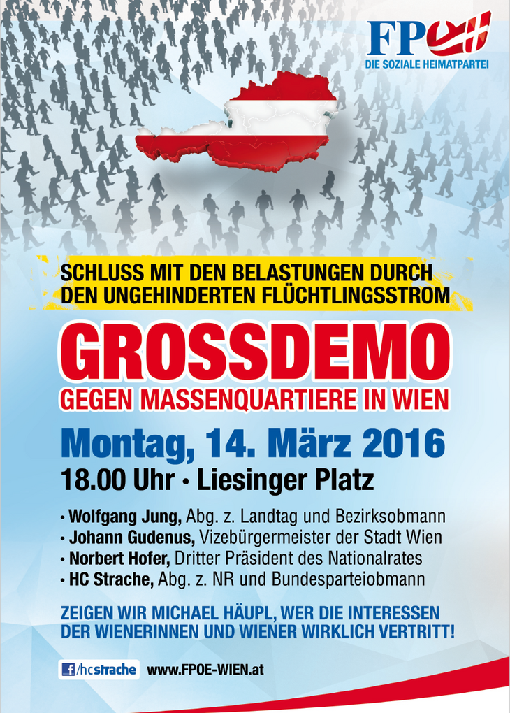 Flyer: Großdemo gegen Massenquartiere